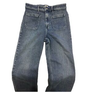 Faherty Stretch Terry Patch Riverton Wide Leg Denim Jeans Women's Size 31